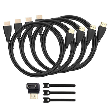 High Speed HDMI Cables - 4 Pack, Bonus Adapter and Cable Ties