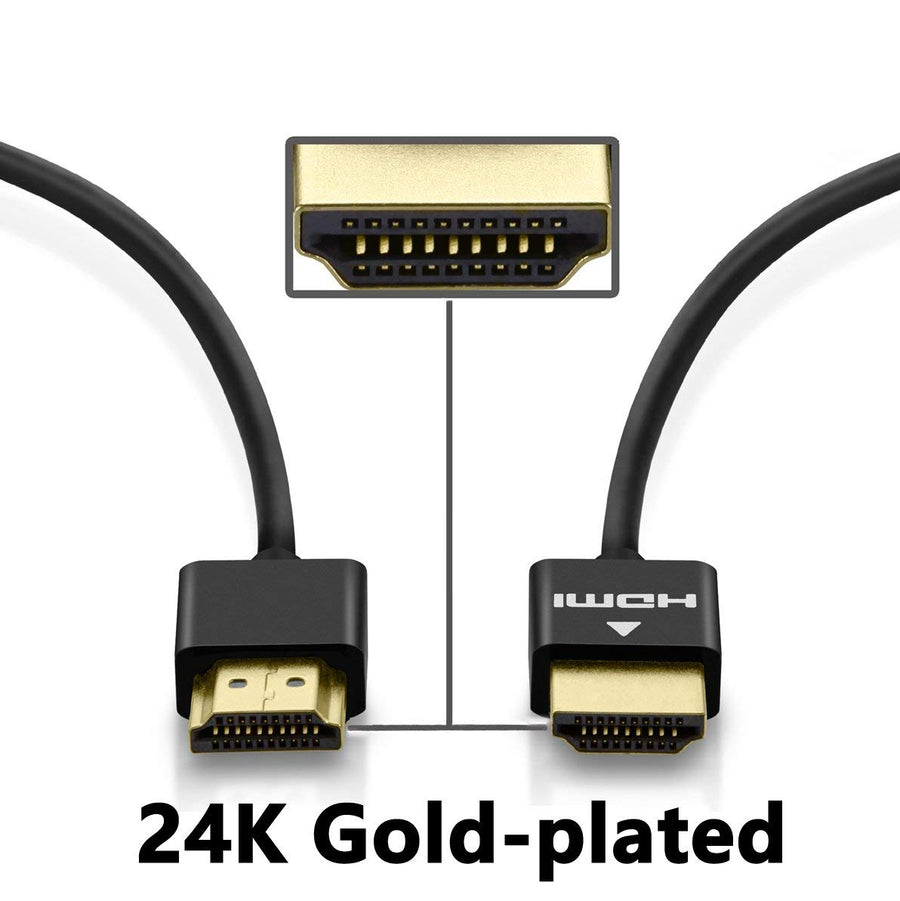 Ultra slim 4K HDMI Cables - 2 Pack, Bonus Adapter and Cable Ties